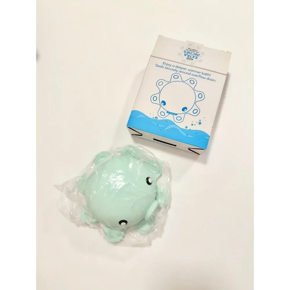 Cute Mint Green Octopus Cartoon Bathtub Overflow Drain Cover for More Water